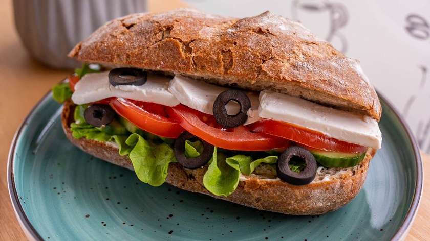 White Cheese and Olive Sandwich