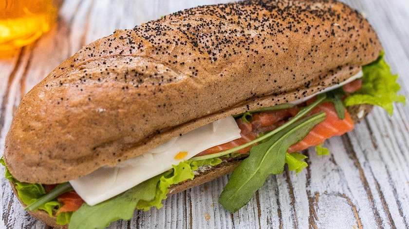 Salmon Baguette Sandwich