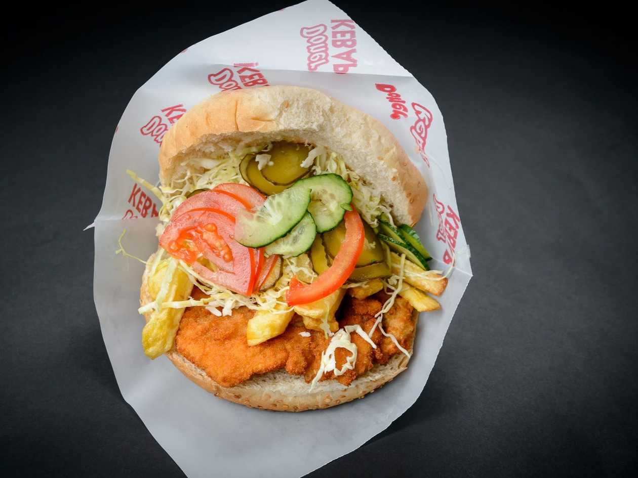 Chicken shanghai in a bun