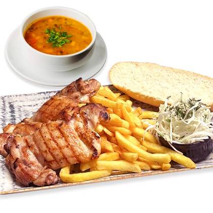 Maxi Menu: Ciorba + Pulpe de pui la gratar
