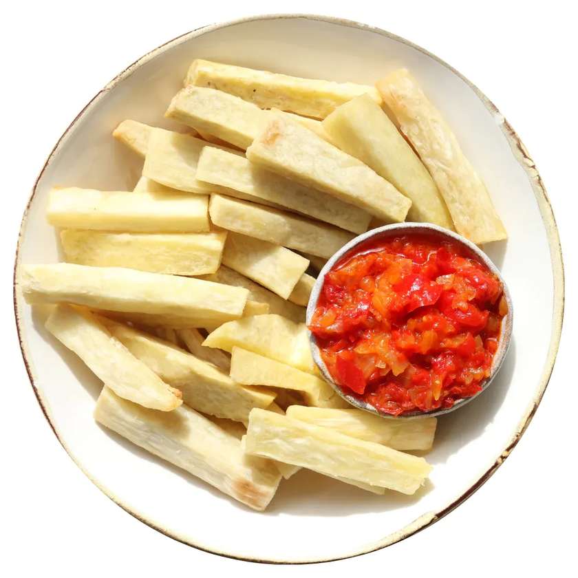 Fried Yam with Fried Egg