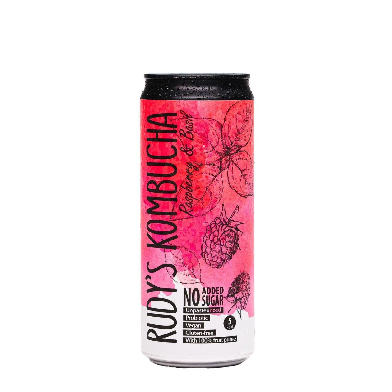 Rudy´s Kombucha, "Raspberry & Basil", 0,33l (expires soon)