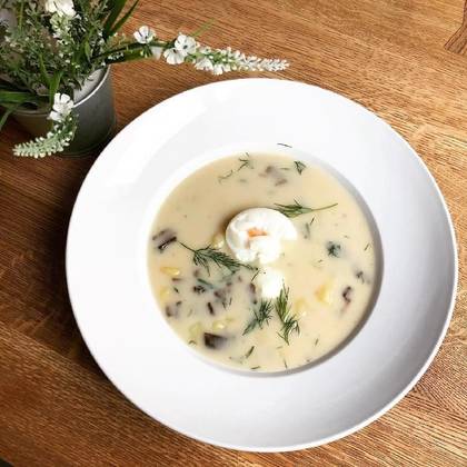 Kulajda with mushrooms