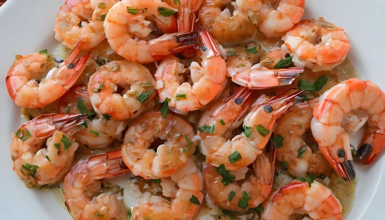Grilled prawns with garlic sweet and sour dill sauce 300 g