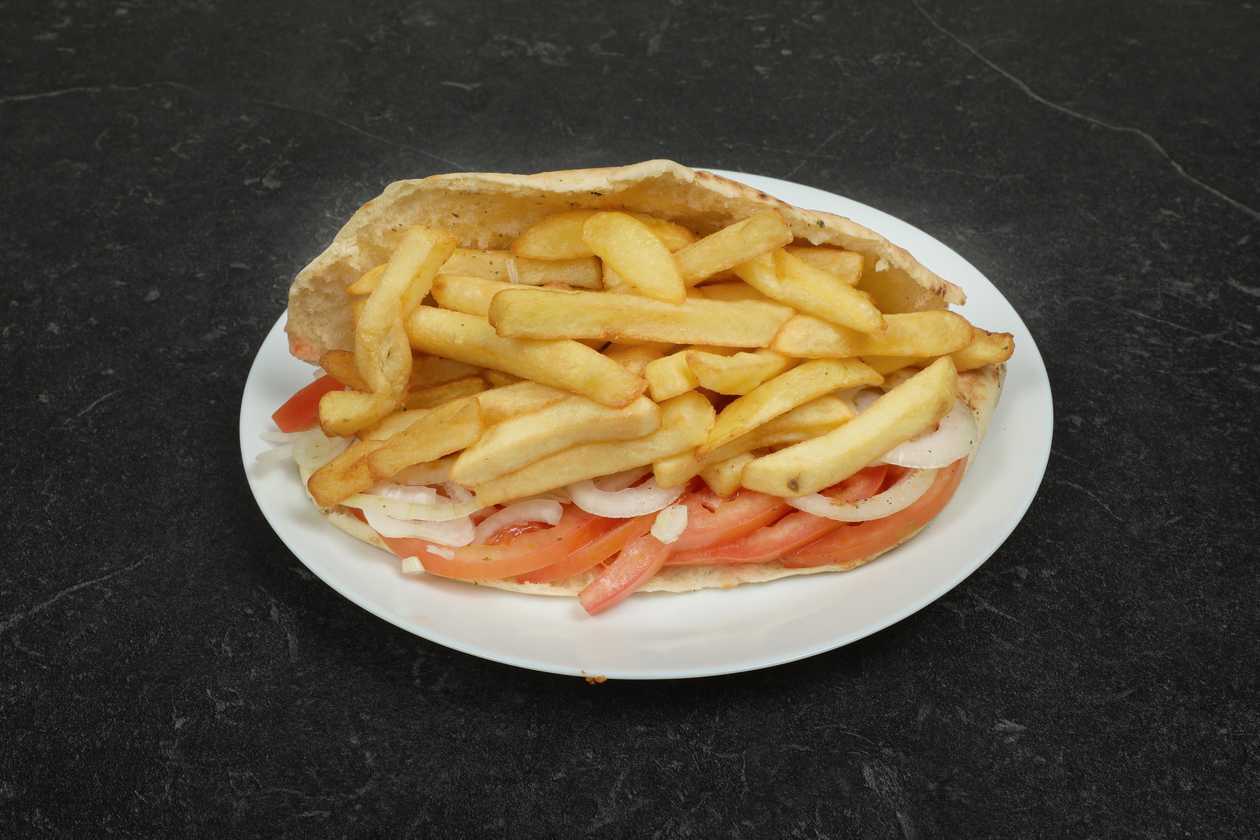French Fries In Cypriot Pita
