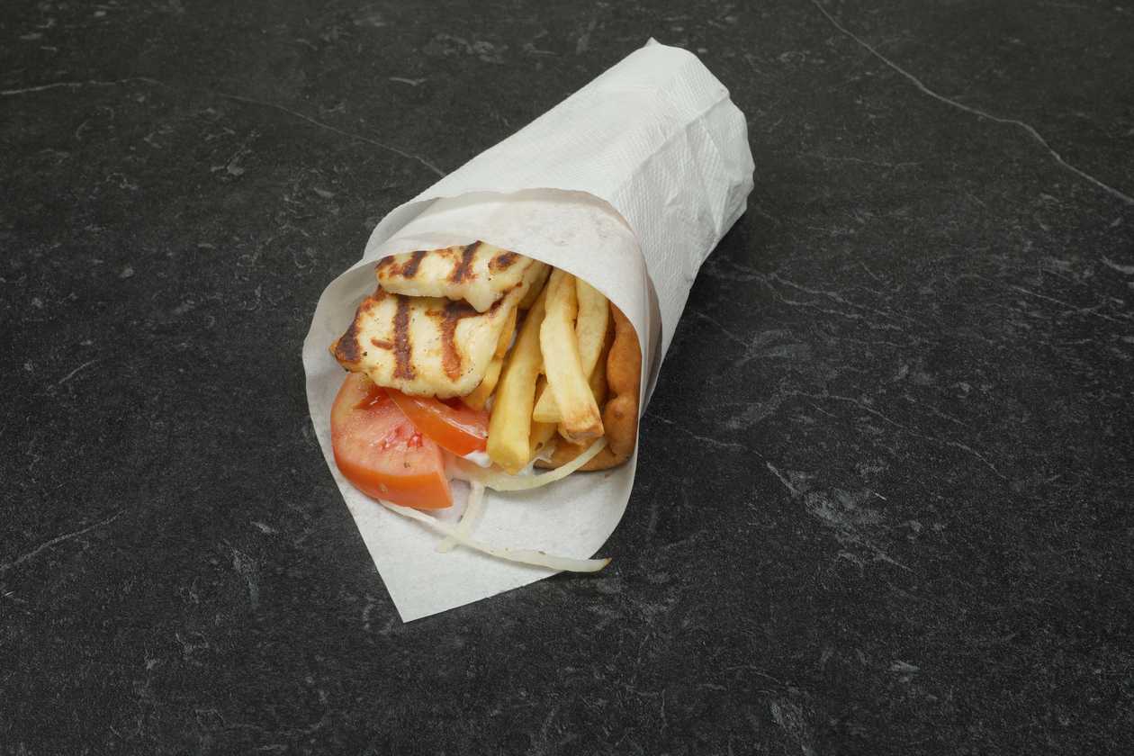Halloumi In Greek Pita