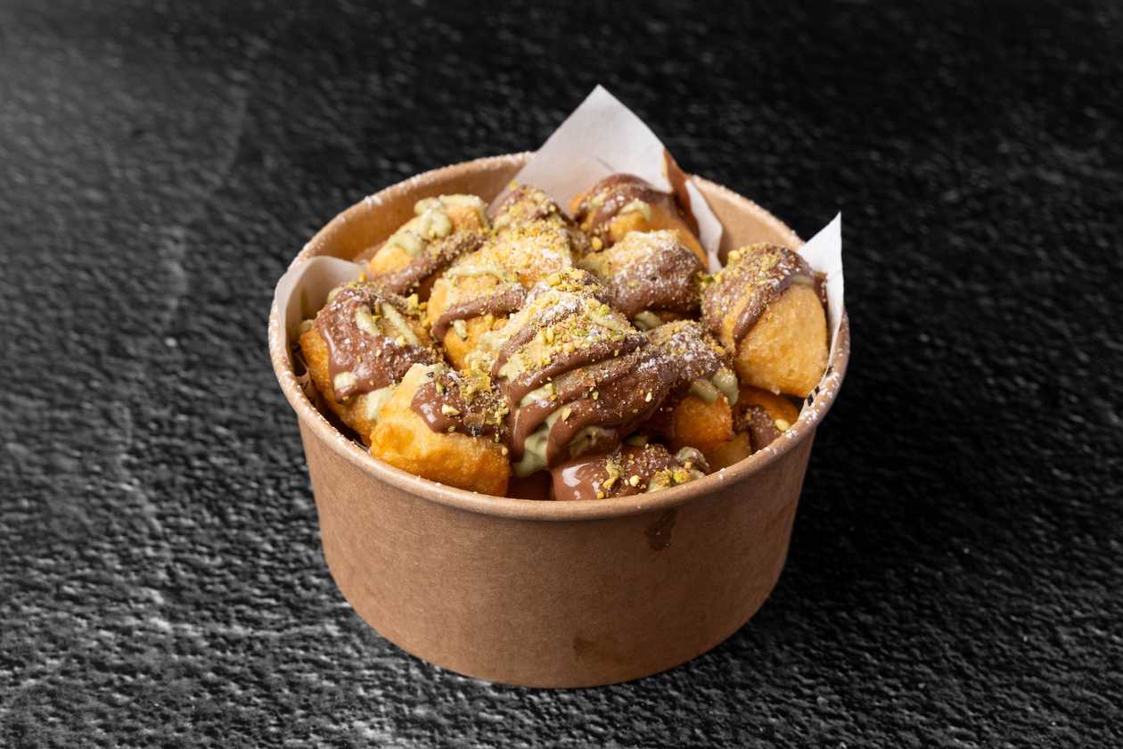 Fried Doughnuts with Nutella & Pistachio