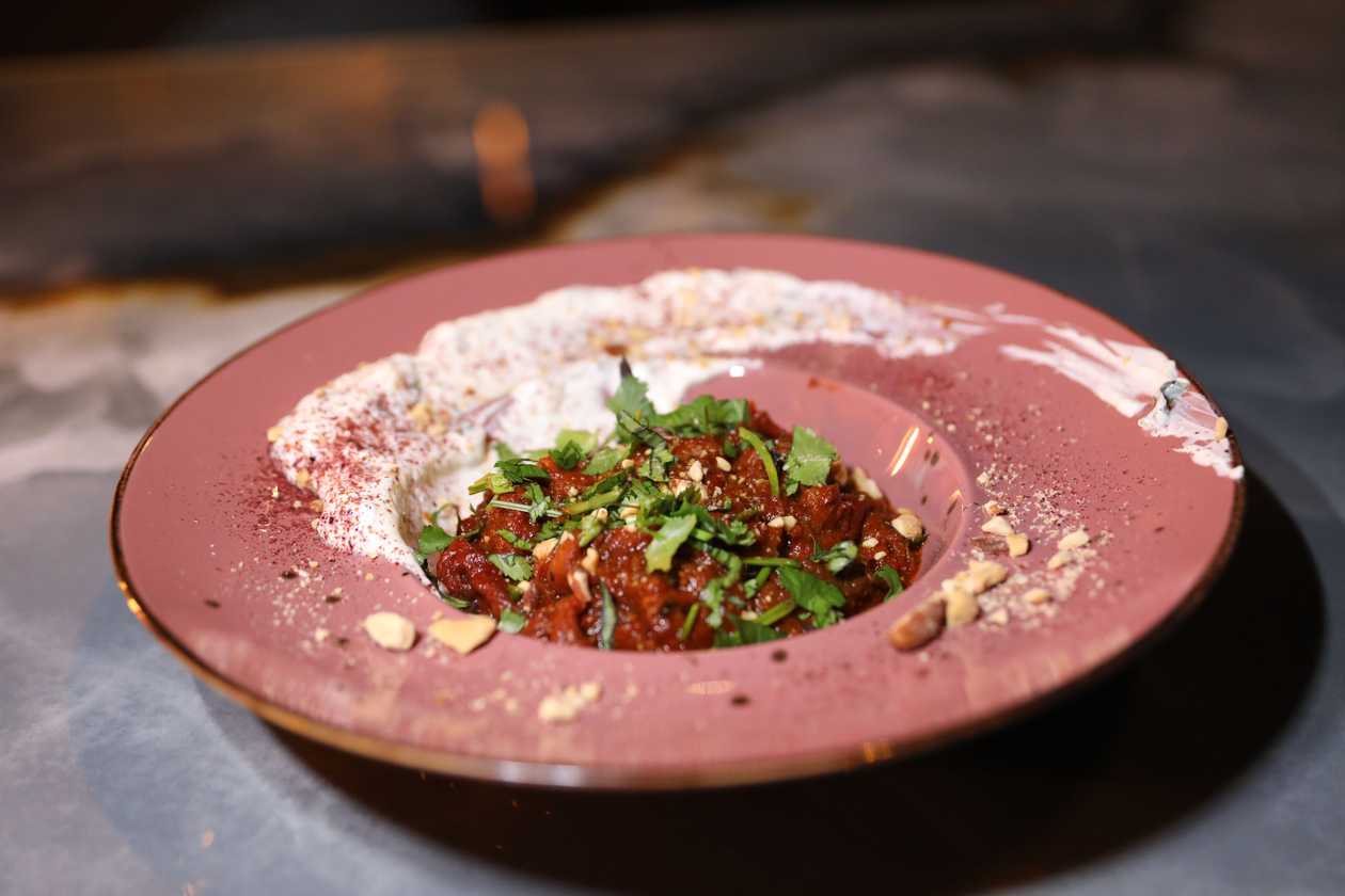 Grilled vegetables in yoghurt