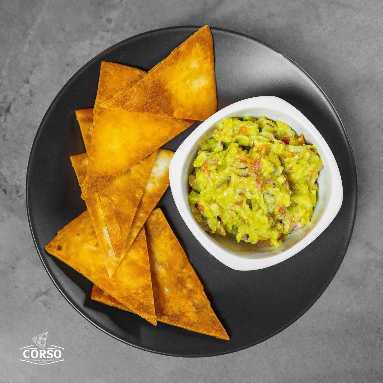Guacamole and homemade chips
