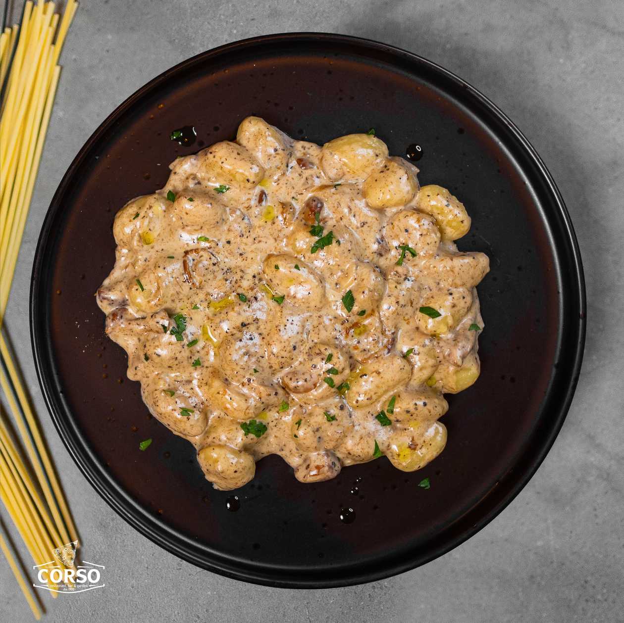 Gnocchi with forest mushrooms and truffles