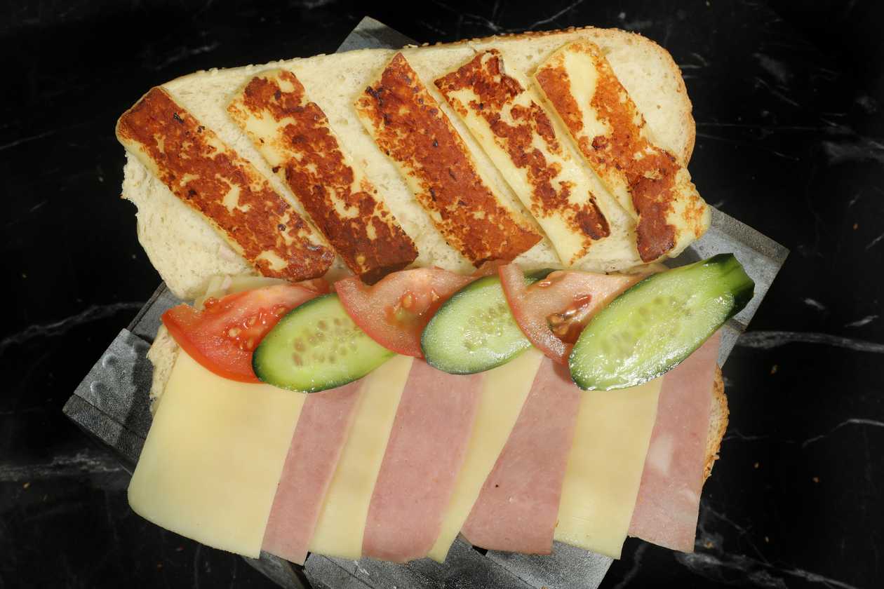 Ham, Cheese And Halloumi Sandwich Triara