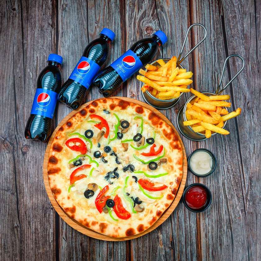1 Pizza + 2 Kartof Fri + 3 Pepsi® 250ml