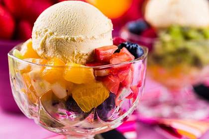 Fruit Salad with Ice Cream