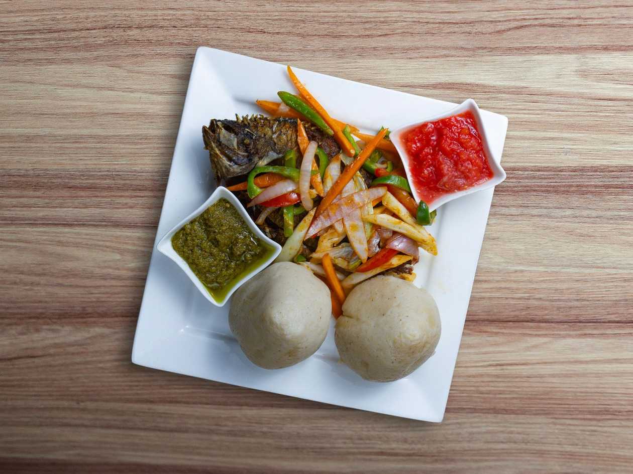 Banku and Pepper with Tilapia