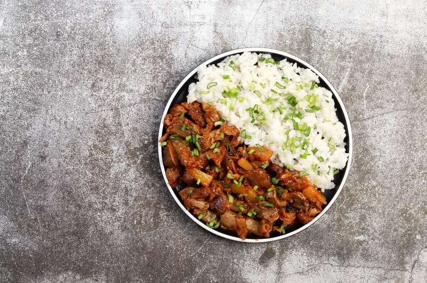 Plain Rice and Gizzard