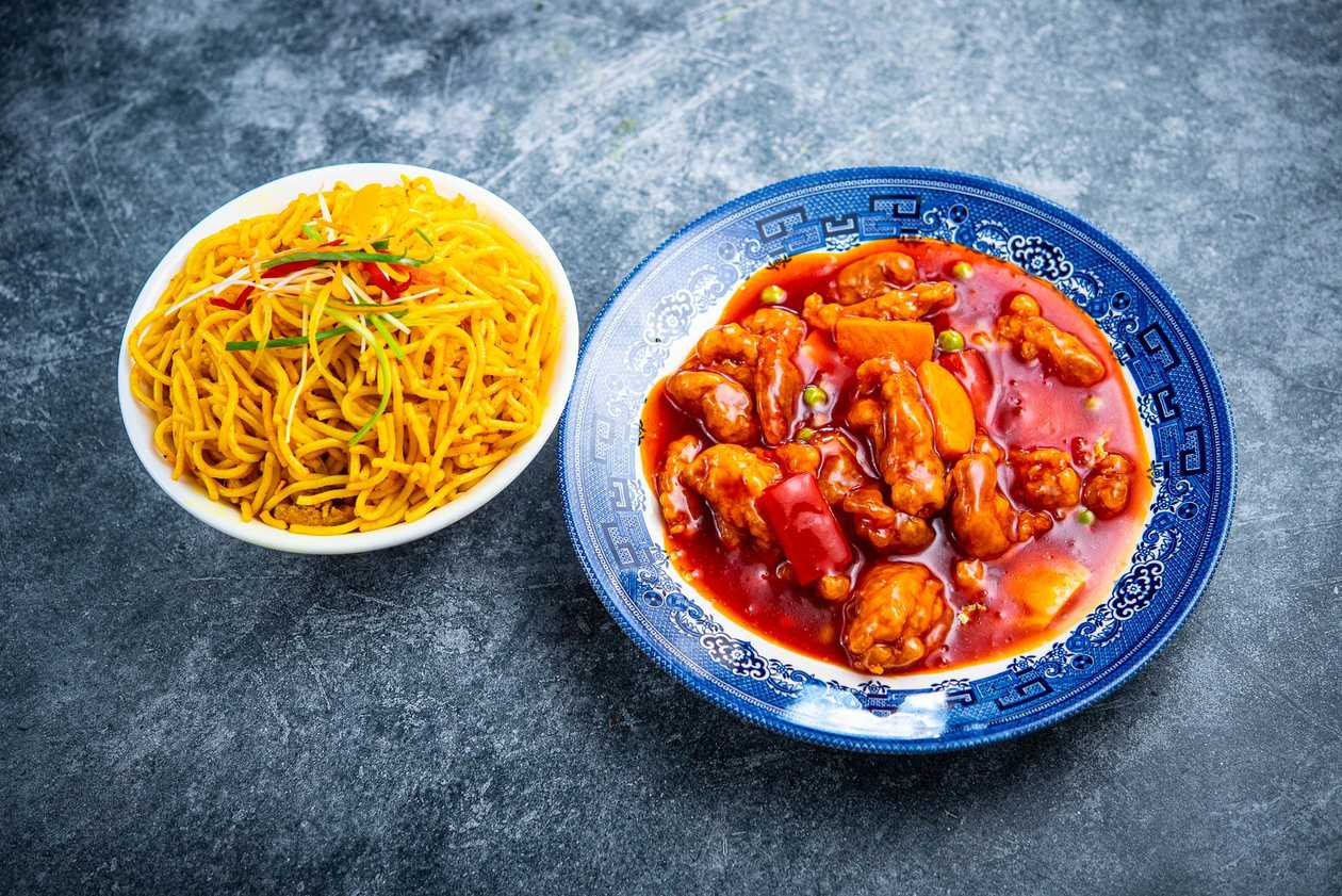 Sweet and Sour Chicken with Egg Noodles
