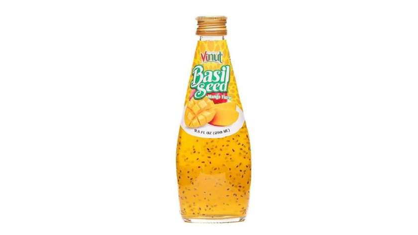 Mango džús so semienkami bazalky