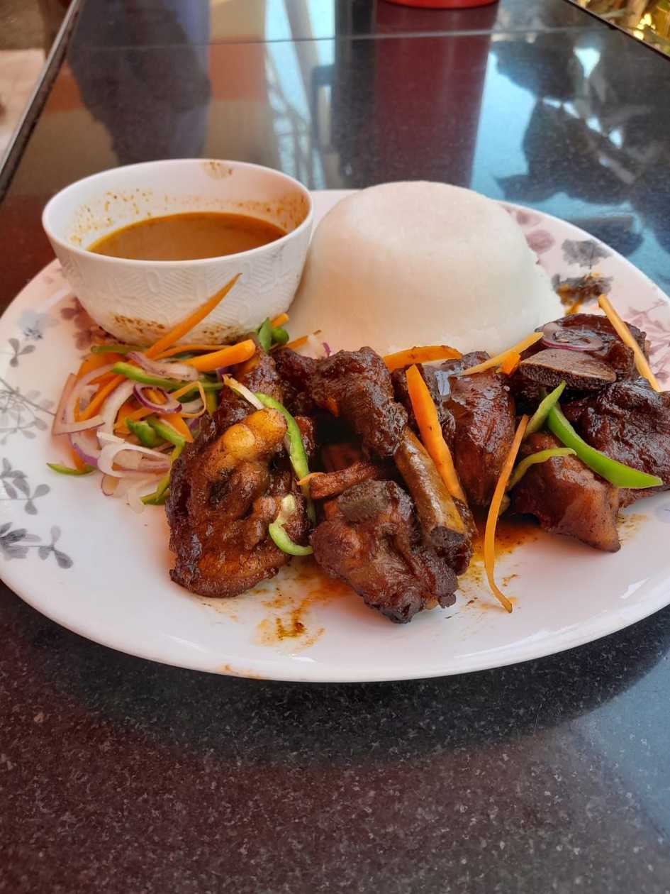 Braised wok fried pork with ugali