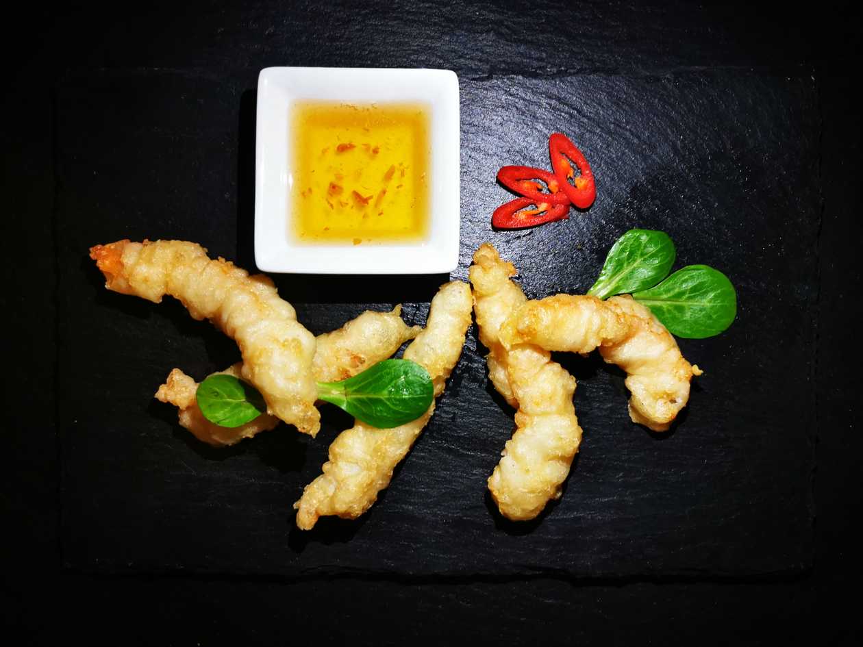 Keptos krevetės tempūros tešloje