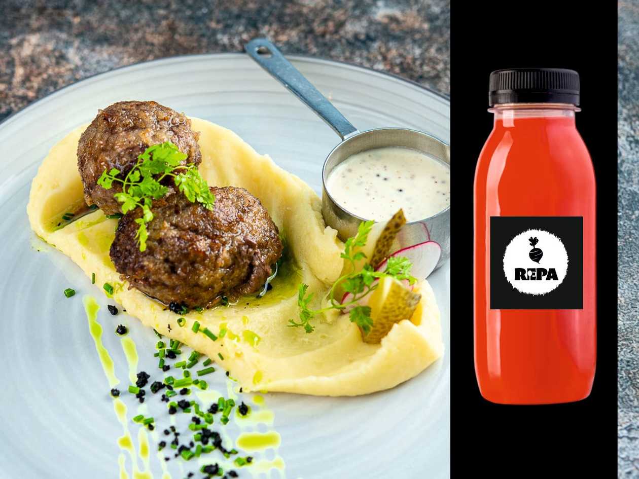 Kodune kotlet kartulipüreega + 0,25l pdl jõhvika morss