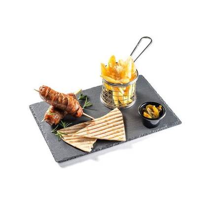 Salsiccia and French fries meal