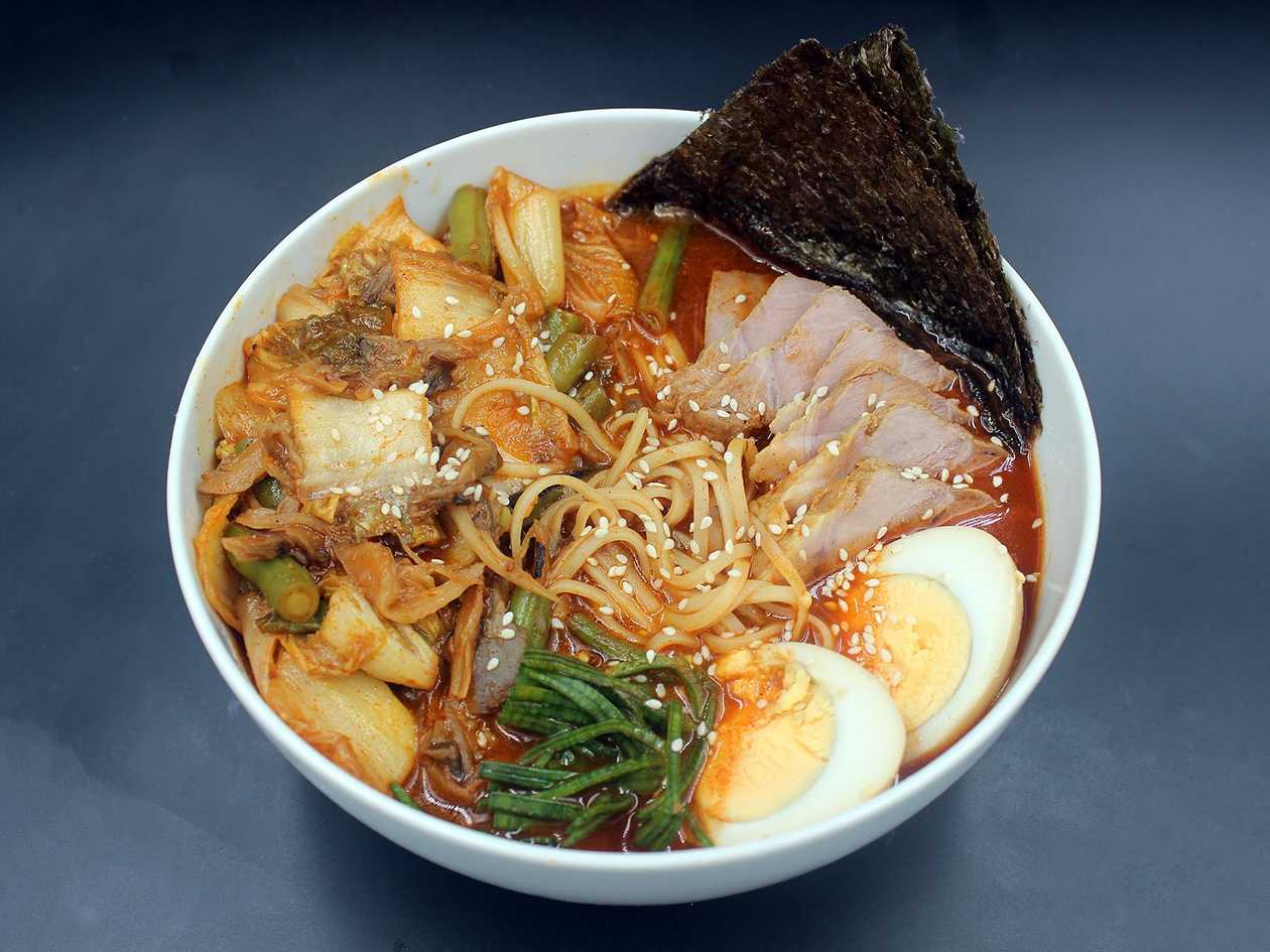 Spicy Kimchi Ramen with Pork