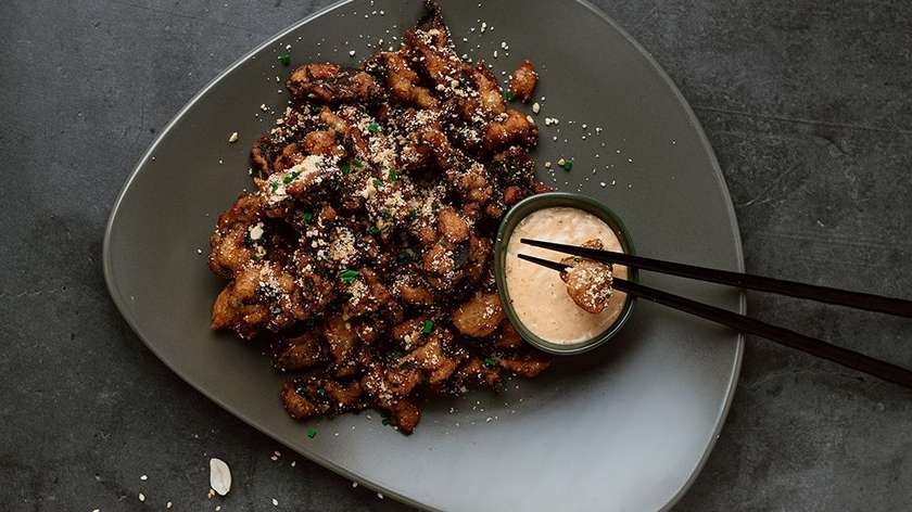 Shiitake mishrooms with sause