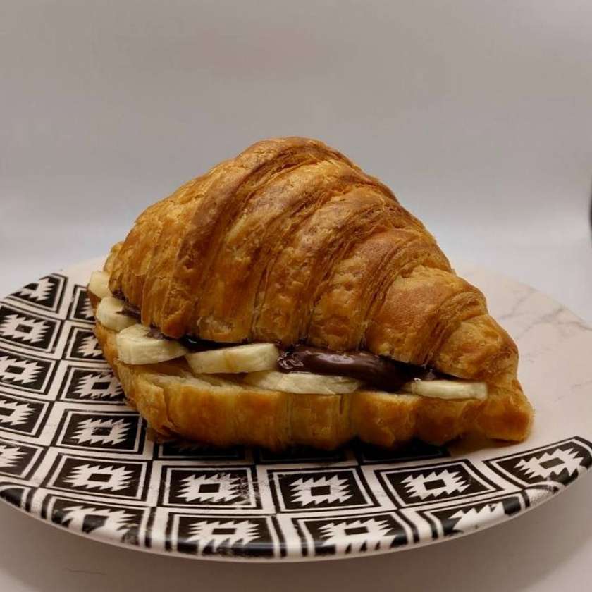 Croissant with banana and Nutella