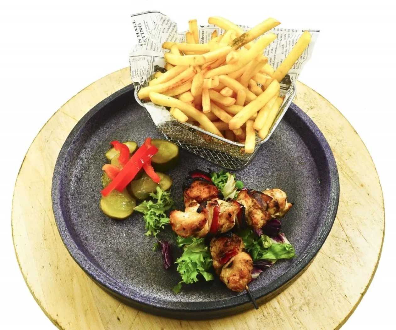 Chicken skewers grill meal