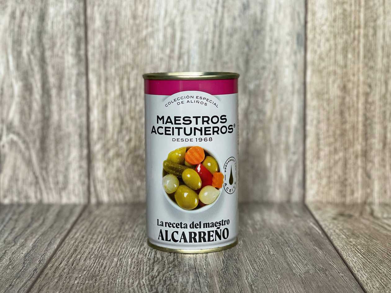 Olīvas zaļas ar kauliņiem dārzeņu marinādē [ 350 G ]