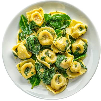 Spinach tortellini