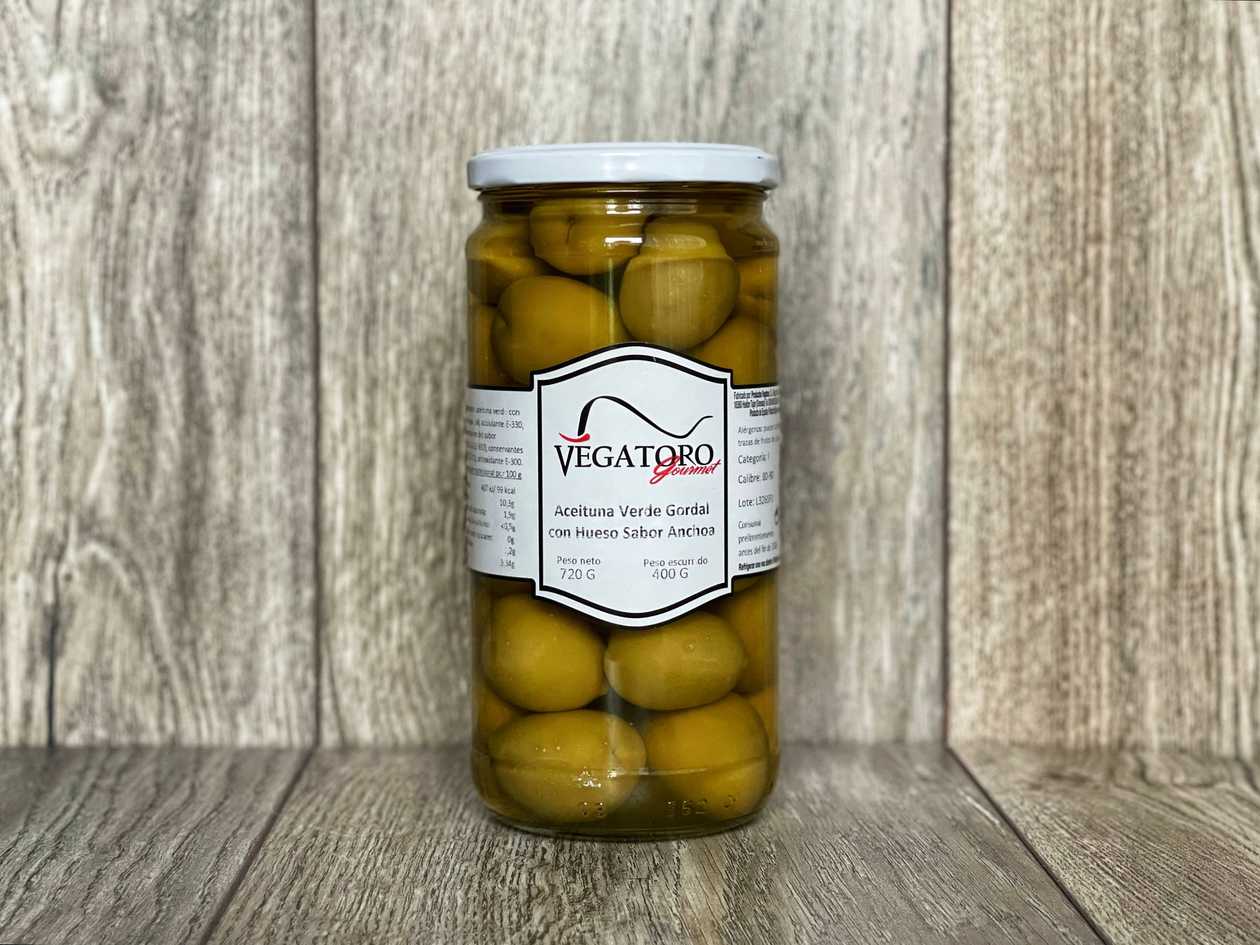 Karaliskās olīvas zaļas bez kauliņiem ar anšovu garšu [ 720 G ]