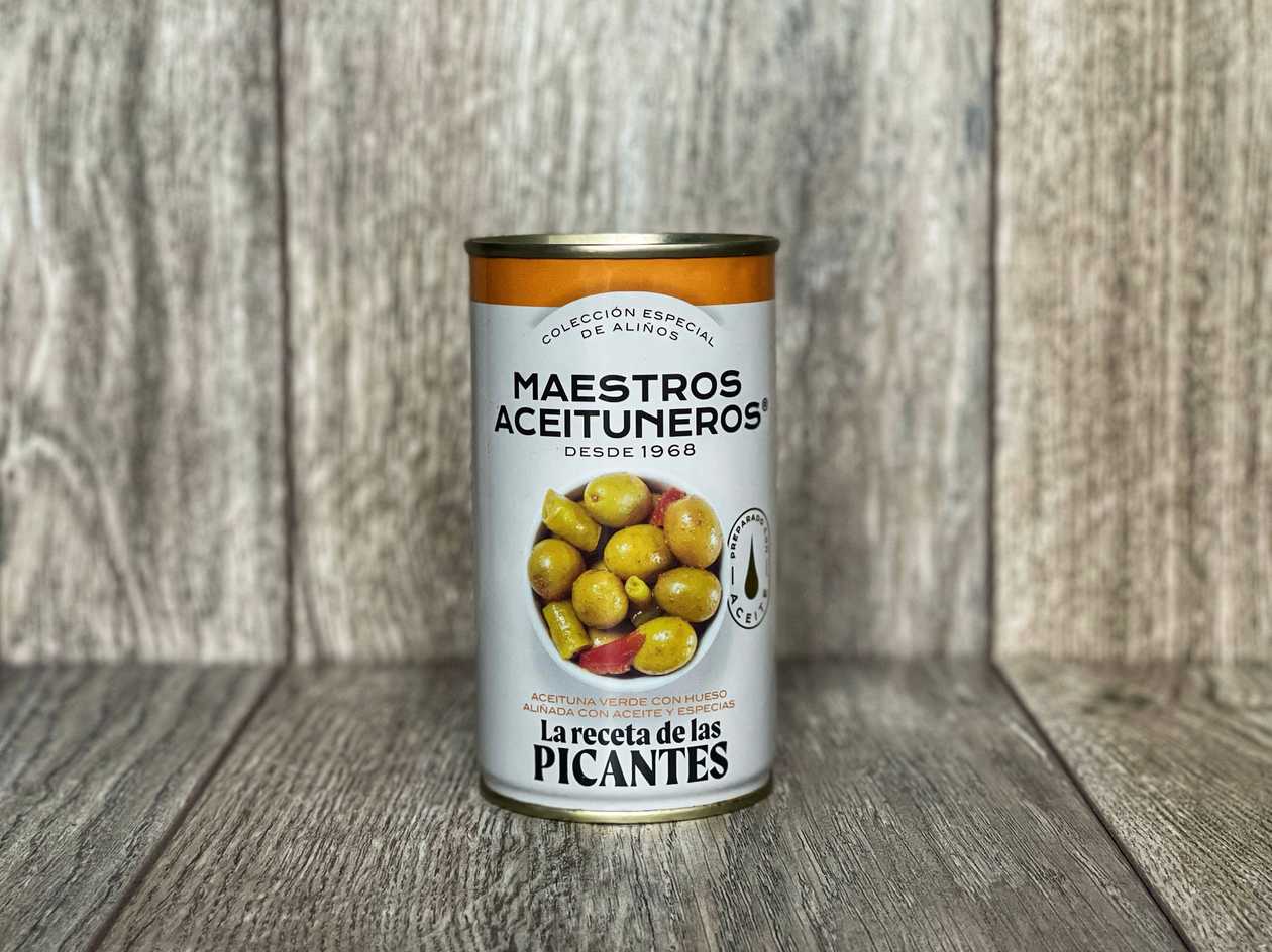 Olīvas zaļas ar kauliņiem pikantā marinādē [ 350 G ]