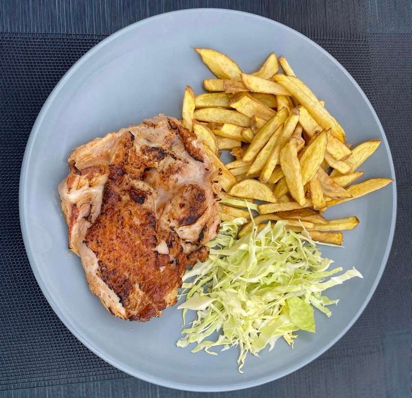 Grilled chicken thighs