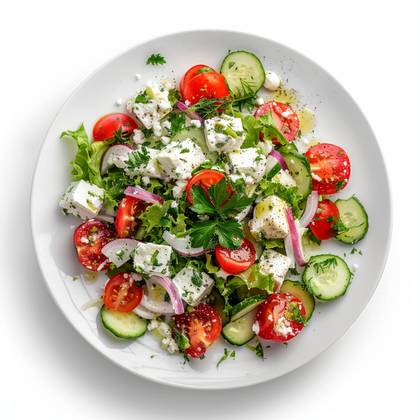 Vegetable salad with feta cheese