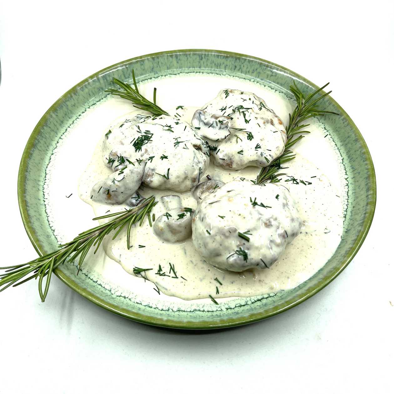 Chicken Meatballs with Mushrooms and Sour Cream