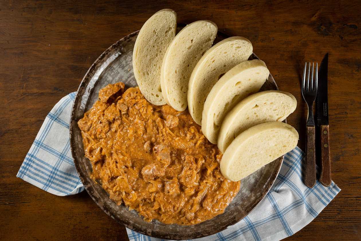 Székely goulash, steamed dumplings