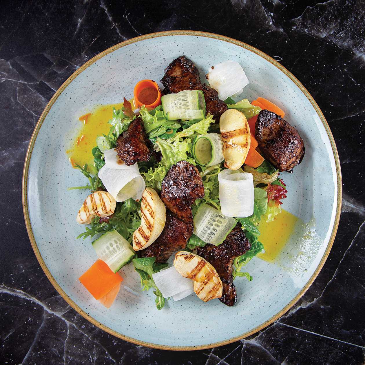 Rabbit Liver Salad with Citrus Dressing