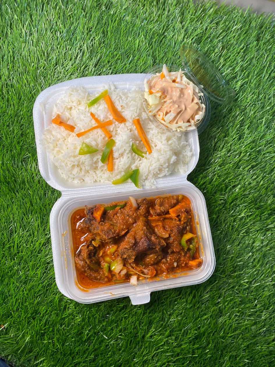 Plain Rice & Turkey stew