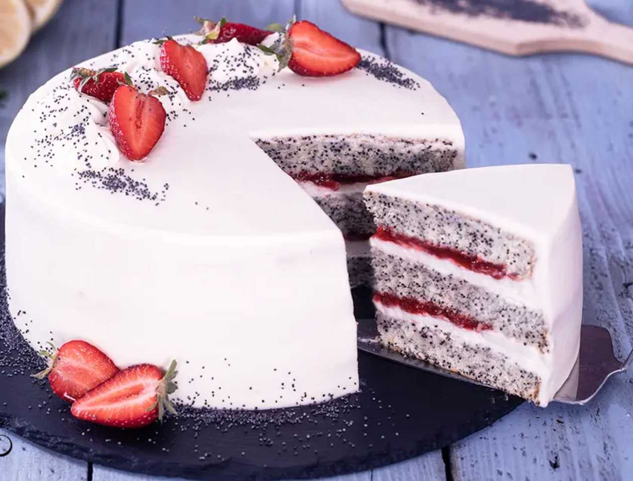 Strawberry Poppy Cheesecake