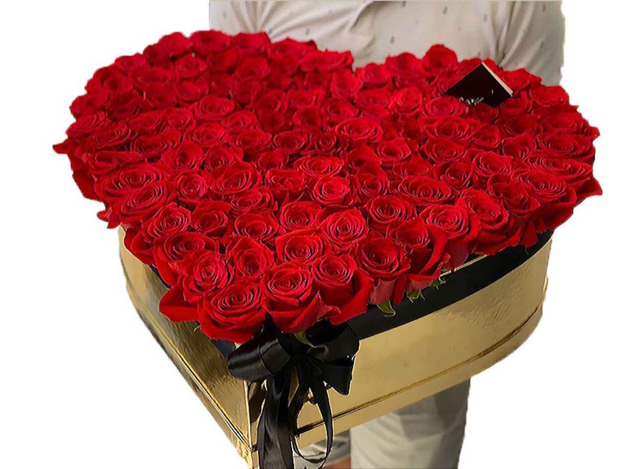 Mega flower box 100 + ruží Hug