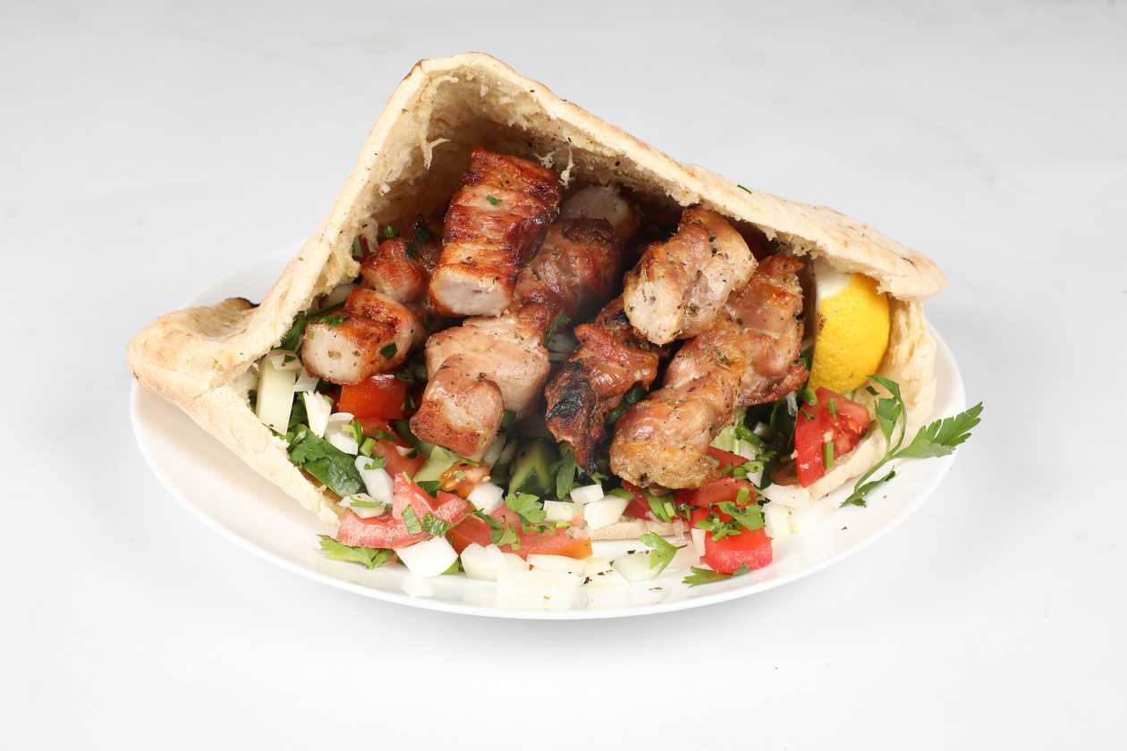 Pork & Chicken Souvlaki - Cypriot Pita