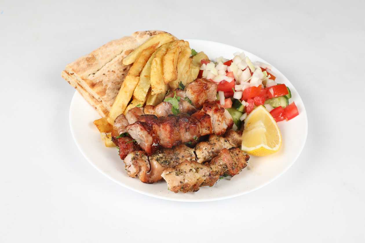 Pork & Chicken Souvlaki - Portion