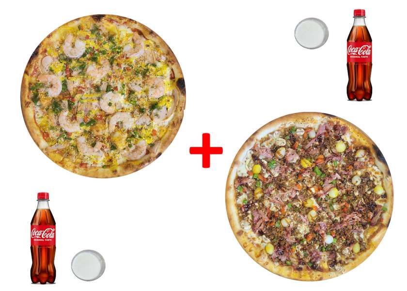 222. Dvi picos, du gėrimai, du padažai