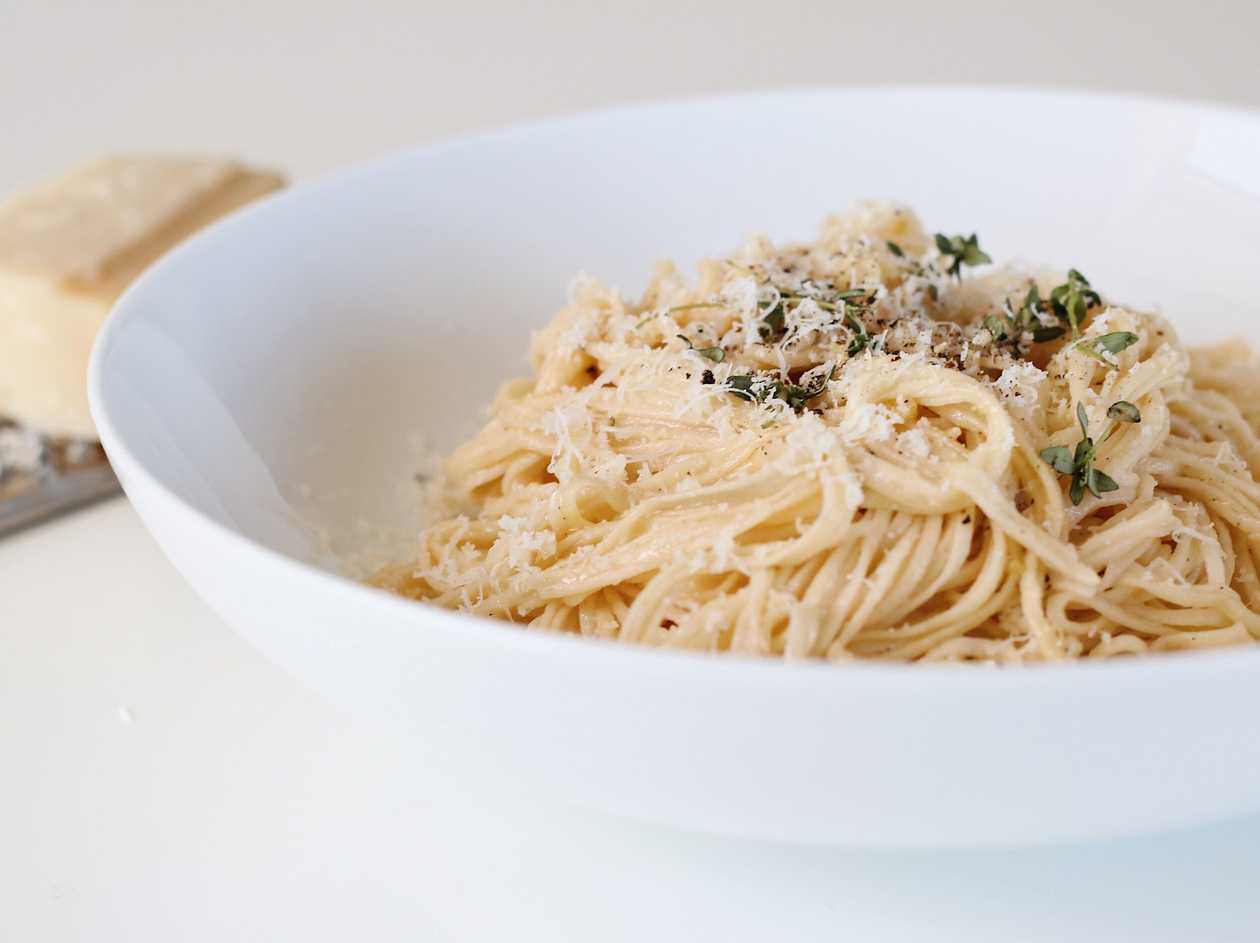 Homemade tagliolini with roasted julienned vegetables