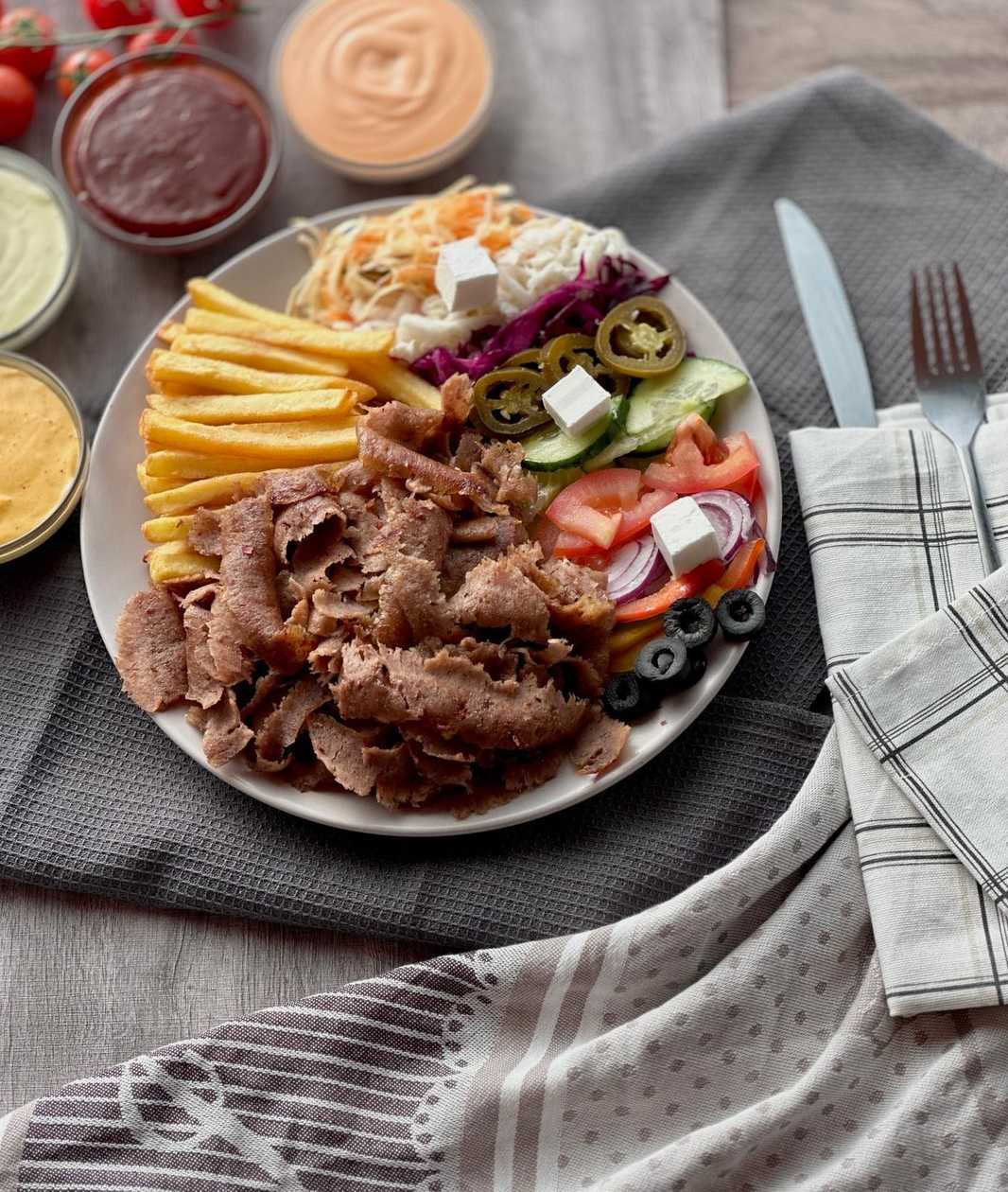 Kebab on a plate
