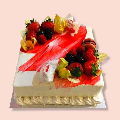 Square Fruit Cake Slice