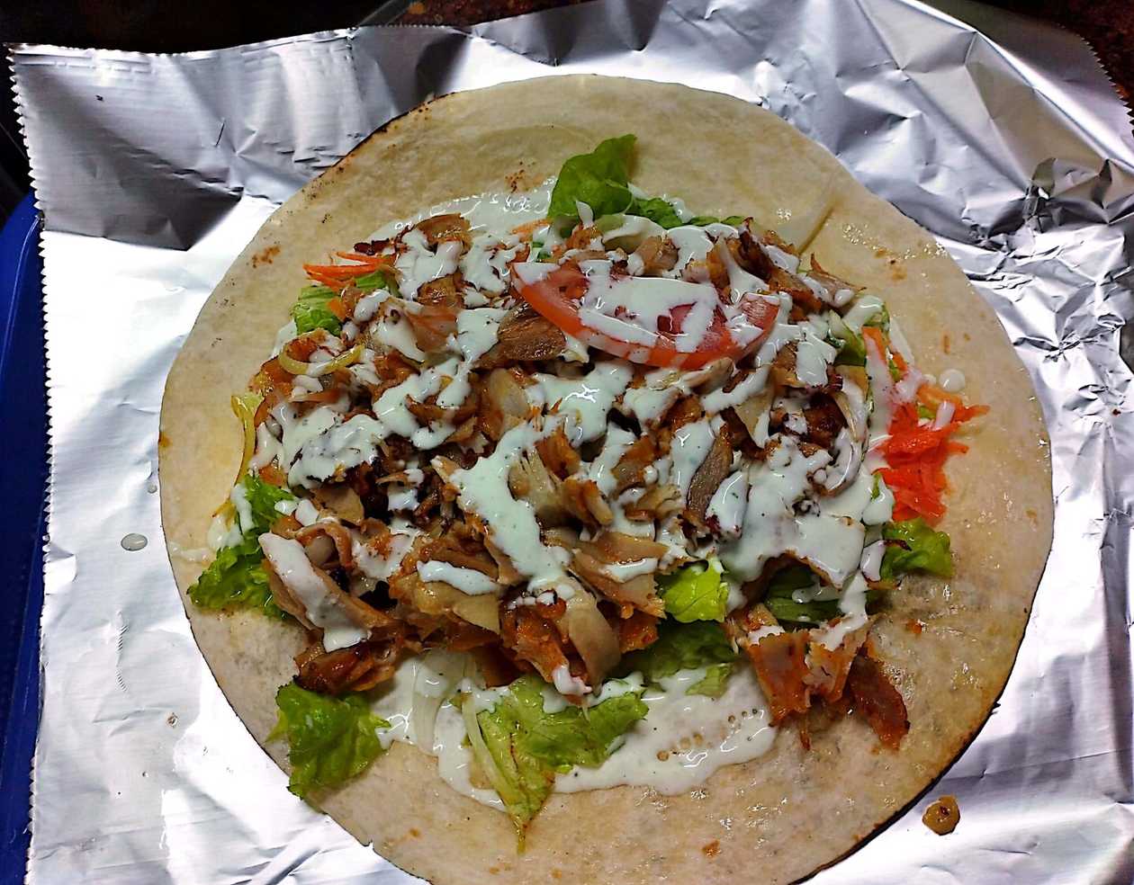 Durum Kebab and French Fries