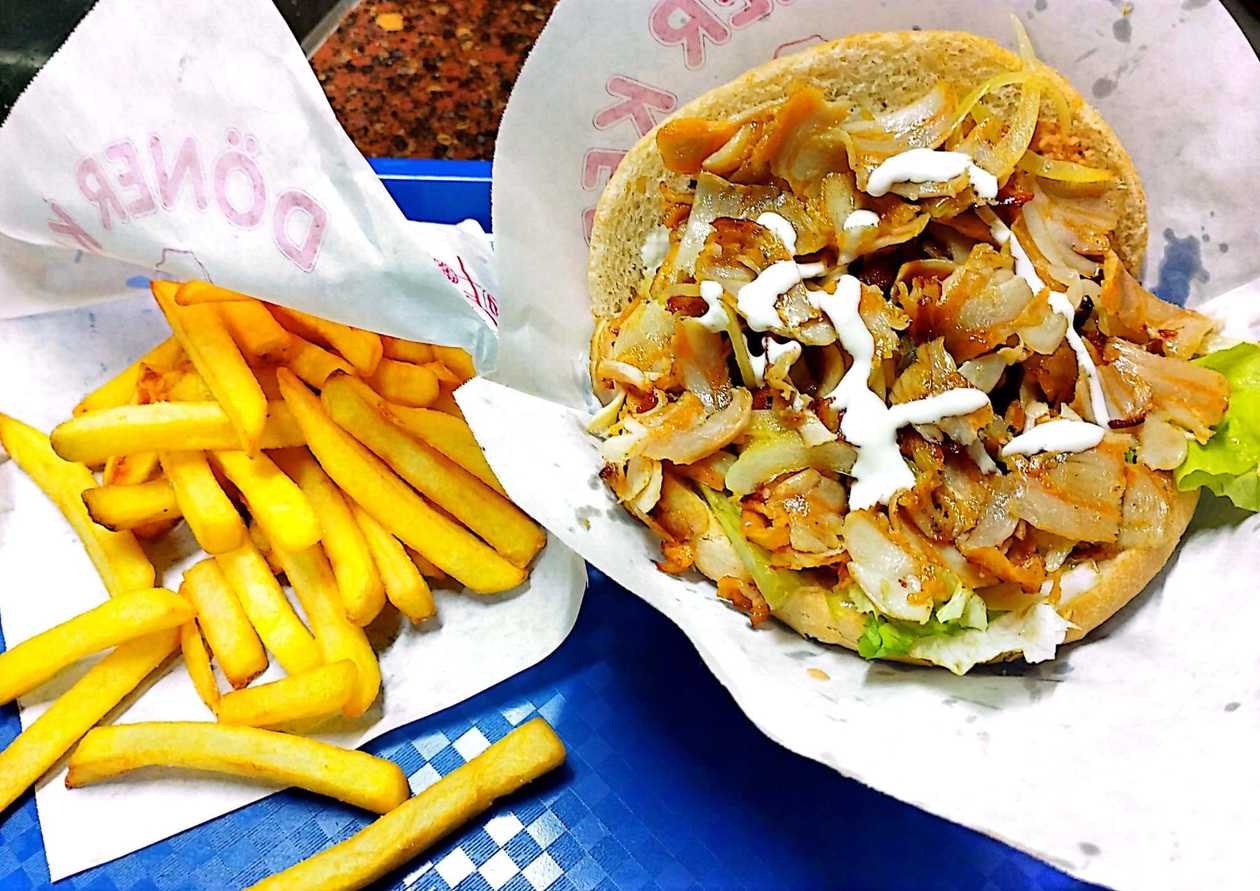 Doner Kebab and French Fries