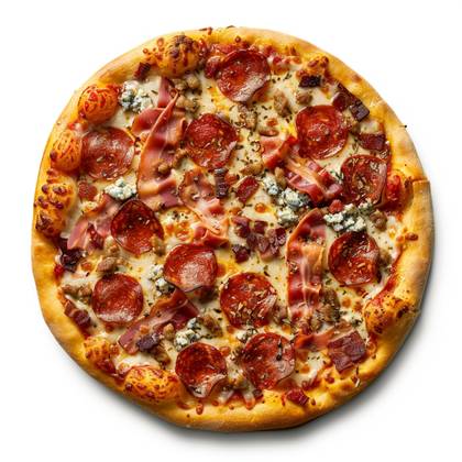 Quattro salami pizza